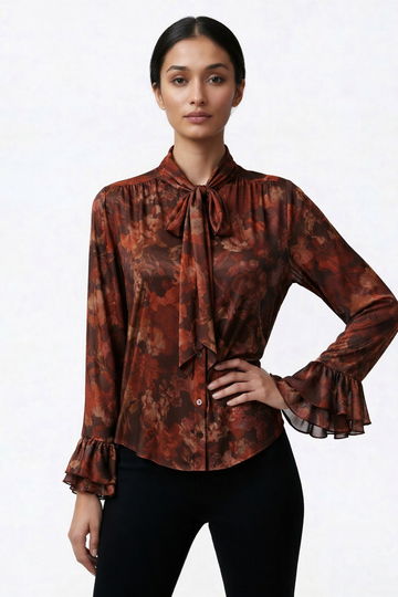 91B80131-26 | Blouse  - Olive Antique Gold