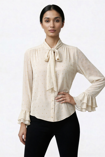91B80131-26 | Blouse Ivory - Gold
