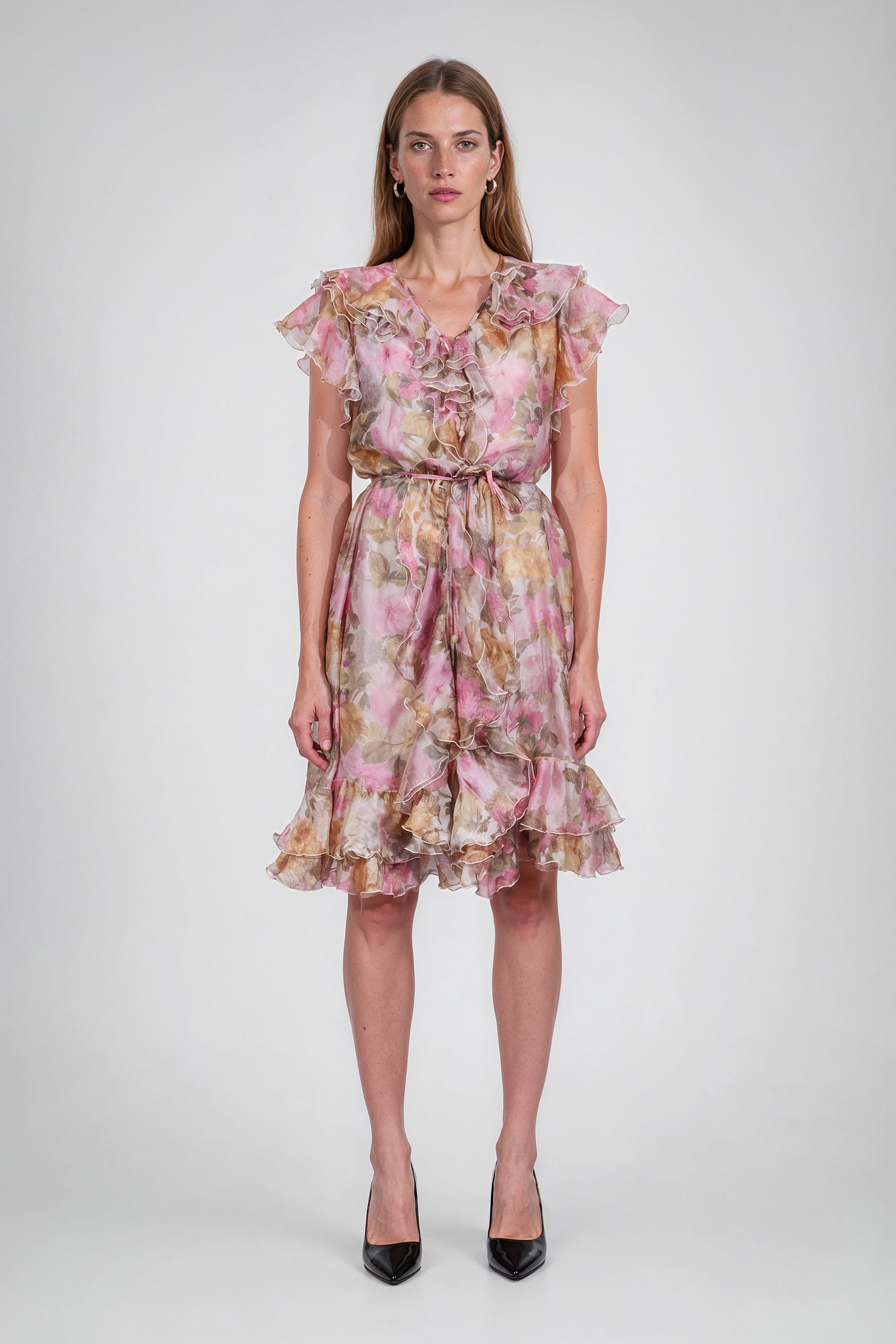 Floral Ruffle Midi Dress