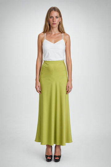 Mikael Aghal High-Waisted A-Line Midi Skirt