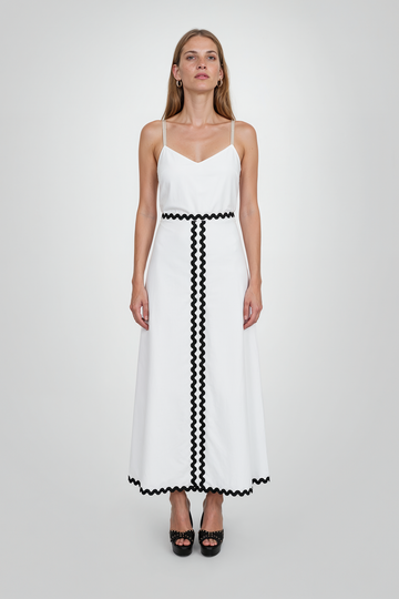 Mikael Aghal Ric-Rac Trimmed A-Line Maxi Skirt