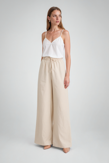 Mikael Aghal Drawstring Wide-Leg Pants
