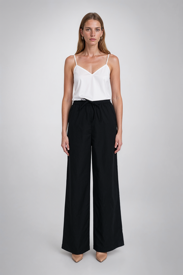 Mikael Aghal Drawstring Wide-Leg Pants